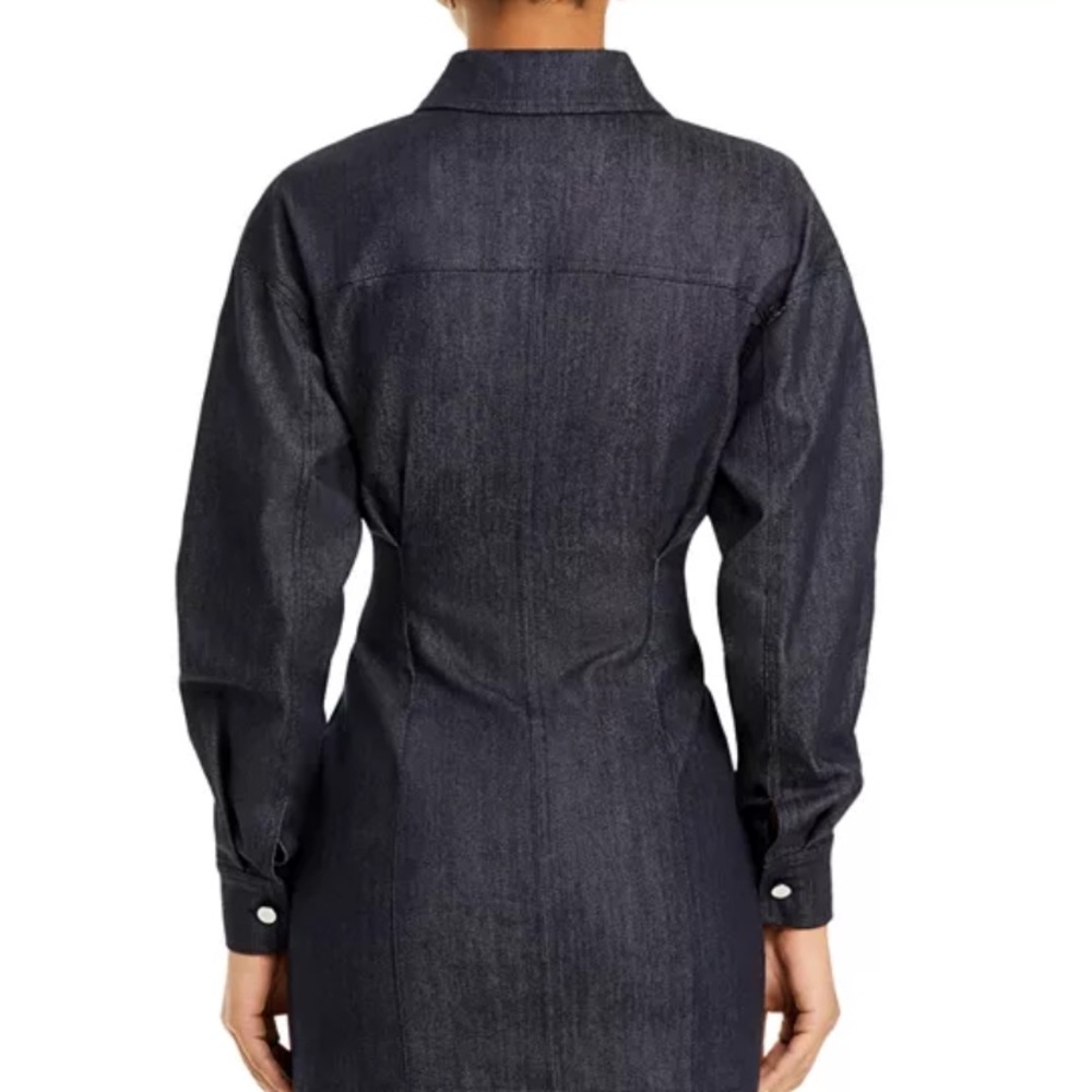 NWT Line & Dot Long Sleeve Button Front Shirt Dress Denim Button-Up Dress - Picture 4 of 6